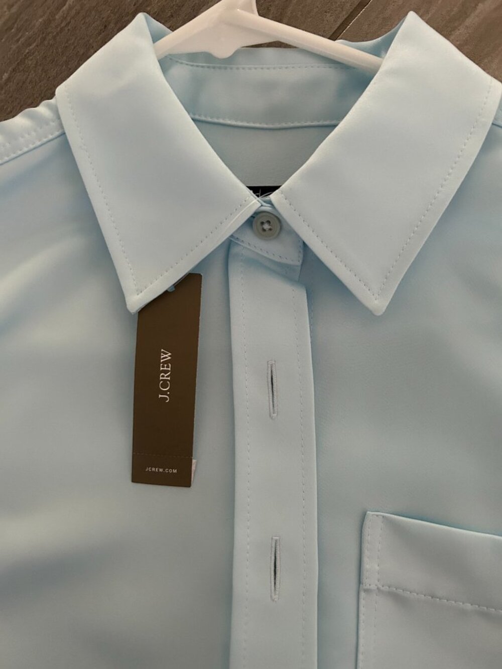 J.Crew Satin Pale Blue Shirt XXS NWT - Picture 2 of 5